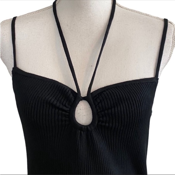 NEW Abercrombie & Fitch Strappy Halter Mini Sweater Dress SZ XL in Black - Picture 4 of 9
